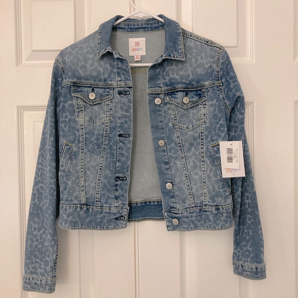 Leopard print denim jacket